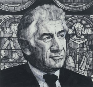 Retrato de Leonard Bernstein, ilustração para o The Sunday Times, de 1970 (guache a bordo)