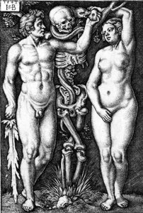 Adão e Eva, gravados por Hans Sebald Beham, 1543