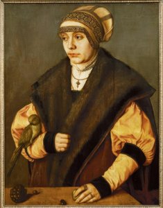B.Beham, mulher com papagaio de Barthel Beham