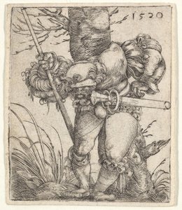 Soldado dobrado encostado a uma árvore, 1520. de Barthel Beham