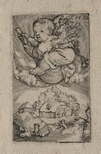 Gênio montando uma bola, 1520. de Barthel Beham