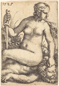 Judite sentada no corpo de Holofernes de Barthel Beham