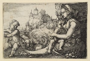 Mãe com dois rapazes de Barthel Beham