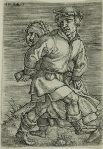 Casal Camponês dançando de Barthel Beham