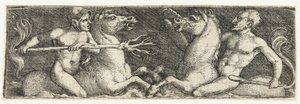 Dois tritões de luta de Barthel Beham
