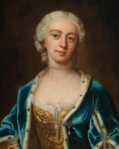Retrato de Augusta de Saxe-Gotha 1719-1772, Princesa de Gales, meados do séc. de Barthelemy Du Pan