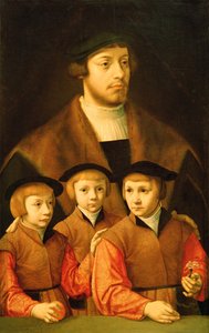 Retrato de um homem e seus três filhos, final dos anos 1530 e início dos anos 1540