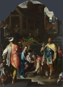 A adoração dos reis, ca 1595 de Bartholomaeus Spranger
