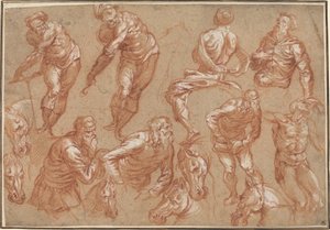 Estudos de Figuras de Bartholomaeus Spranger after Jacopo Tintoretto