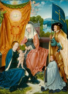 Virgem e Menino com Santa Ana, São Gereão e um Doador, c.1520 (óleo sobre painel)
