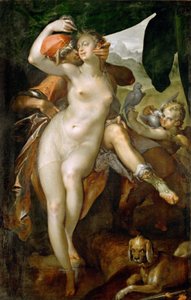Vénus e Adónis de Bartholomeus Spranger