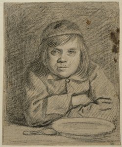 Rapaz de braços cruzados a uma mesa de Bartholomeus van der Helst