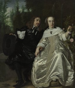 Holandês: Abraham del Court e a sua mulher Maria de Kaersgieter Abraham del Court e a sua mulher Maria de Kaersgieter de Bartholomeus van der Helst