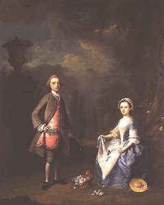 Edward Harley, 4º Conde de Oxford e sua irmã Sarah, c.1737 de Bartholomew Dandrige