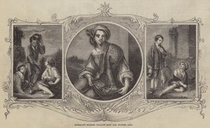 Camponeses espanhóis de Murillo e menina de flor de Bartolomé Esteban Murillo