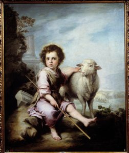 A Pintura do Bom Pastor de Bartolome Murillo (1618-1682) Sol do século XVII. 1,23x1,01 m Madrid, Museu do Prado - O Bom Pastor. Pintura de Bartolome Murillo (1618-1682) Século XVII. 1,23 x 1,01 m. Museu do Prado, Madrid. de Bartolomé Esteban Murillo