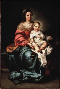 Virgem do Rosário - óleo sobre tela, ca. 1650 de Bartolomé Esteban Murillo