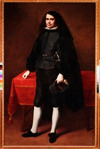 Retrato de um cavalheiro de cabelo comprido e colarinho de morango (óleo sobre tela de Bartolomé Esteban Murillo