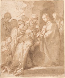 A Adoração dos Magos, c.1650-1656 (pena e tinta) de Bartolome Esteban Murillo