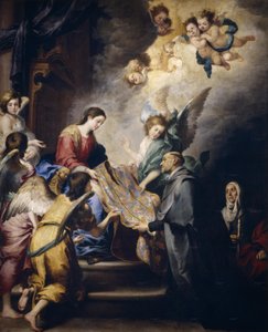 A Aparição da Virgem a Santo Ildefonso, c.1655 (óleo sobre tela) de Bartolomé Esteban Murillo