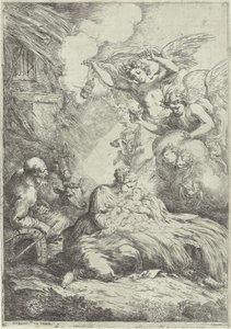 Nascimento de Cristo com os anjos