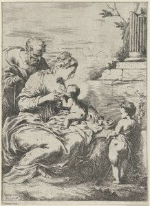Maria amamentando o menino Jesus de Bartolomeo Biscaino