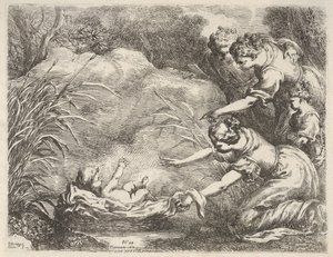 A descoberta de Moisés, resgatada do Nilo pelas servas dos faraós, começou em 1650-57.