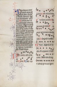 Missale: Fol. 111v, contém algumas músicas como parte da liturgia do Domingo de Ramos, 1469. de Bartolomeo Caporali