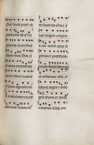 Missale: Fol. 112: contém algumas músicas como parte da liturgia do Domingo de Ramos de 1469.