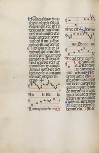 Missale: Fol. 121v: contém música para Hely Hely Lama etc. em St. Mattion Passion, 1469. de Bartolomeo Caporali