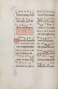 Missale: Fol. 182v: Música para várias orações comuns, 1469. de Bartolomeo Caporali