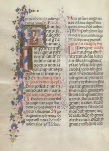 Missale: Fol. 311v: Santa Ana segurando a Virgem recém-nascida, 1469. de Bartolomeo Caporali