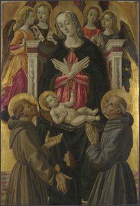 A Virgem e o Menino com Santos, Anjos e um Doador do Retábulo: A Virgem e o Menino com Santos, ca 1475