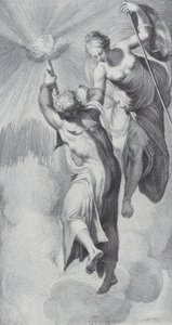 Minerva auxiliando Prometeu em sua tentativa de escalar os céus, 1756. Criadores: Bartolomeo Crivellari, Gabriel Söderling. de Bartolomeo Crivellari, Gabriel Söderling