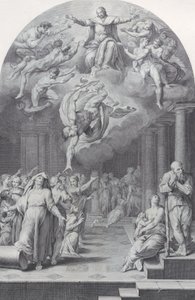 Gravura 40: a divisão dos eleitos dos réprobos, 1756. Criadores: Bartolomeo Crivellari, Gabriel Söderling. de Bartolomeo Crivellari, Gabriel Söderling