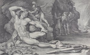 Placa 6: Ulisses enfiando uma estaca em chamas no olho de Polifemo, 1756