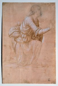 A Anunciação de Volterra (Anjo da Anunciação de Volterra) Desenho de Fra Bartolomeo (Bartolomeo della Porta detto) (1472-1517) Uffizi (Escritórios) Gabinetto Disegni e Stampe Itália