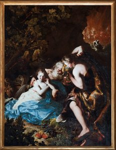 Loth et ses filles (Lot e suas filhas) Pintura de Bartolomeo Guidobono (1654-1709) 1694-1696 Musei di Strada Nuova Genes