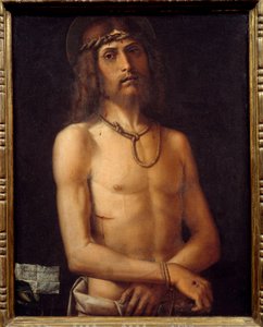 Ecce homo Pintura de Bartolomeo Montagna (1450-1523) Sol do século XV. 0,55x0,43 m