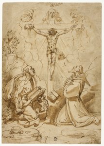 Santos Jerônimo e Francisco de Assis adorando a Trindade de Bartolomeo Passarotti