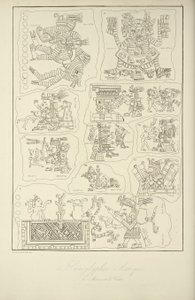 Hieróglifos Aztecas do Manuscrito de Veletri, ilustração de 