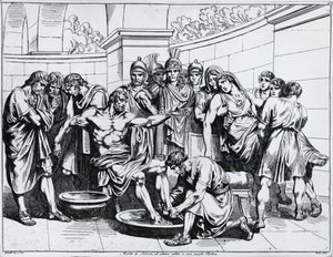 Morte de Séneca, gravura de Bartolomeo Pinelli (1781-1835), de Istoria dell