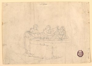 Desenho, Três mulheres a lavar, 1800-25 de Bartolomeo Pinelli