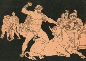 Entellus matando o touro de Bartolomeo Pinelli