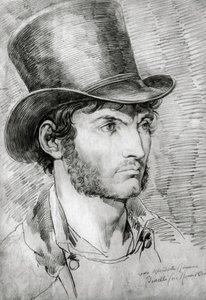 Retrato masculino (Verdadeiro romano), desenho de Bartolomeo Pinelli (1781-1835) de Bartolomeo Pinelli