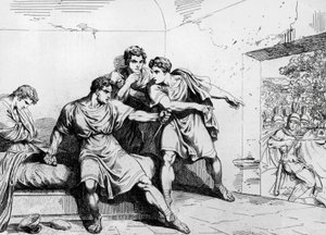 A morte de Nero, de História dos imperadores, a partir de Ottavio, gravura de Bartolomeo Pinelli (1781-1835), Roma de Bartolomeo Pinelli