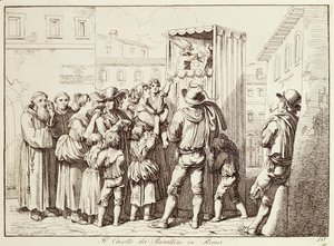 Cabina de marionetes em Roma de Bartolomeo Pinelli
