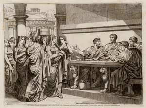 Sacrifício das mulheres de Roma (gravura) de Bartolomeo Pinelli