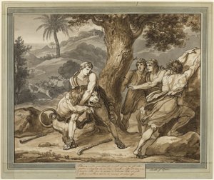 Telêmaco Batalha o Leão, de As Aventuras de Telêmaco, Livro 2 de Bartolomeo Pinelli