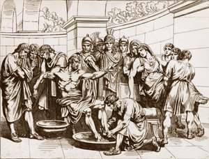 O filósofo romano Seneque (Lucius Annaeus Seneca, 4 AC-65 DC JC), acusado de participar numa conspiração contra o imperador Neron, foi ordenado a cometer suicídio - gravura de Bartolomeo Pinelli - Morte de Séneca, gravura de Bartolomeo Pinelli (1781-